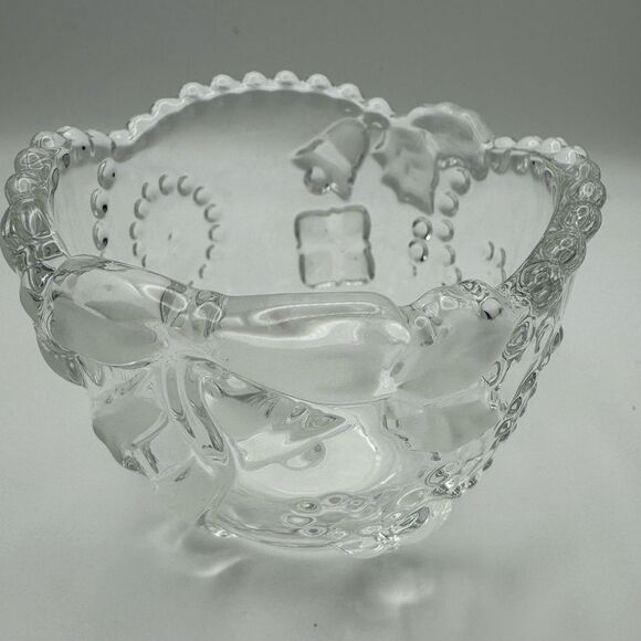 Vintage Glass Christmas Candy Dish - Picture 2 of 4